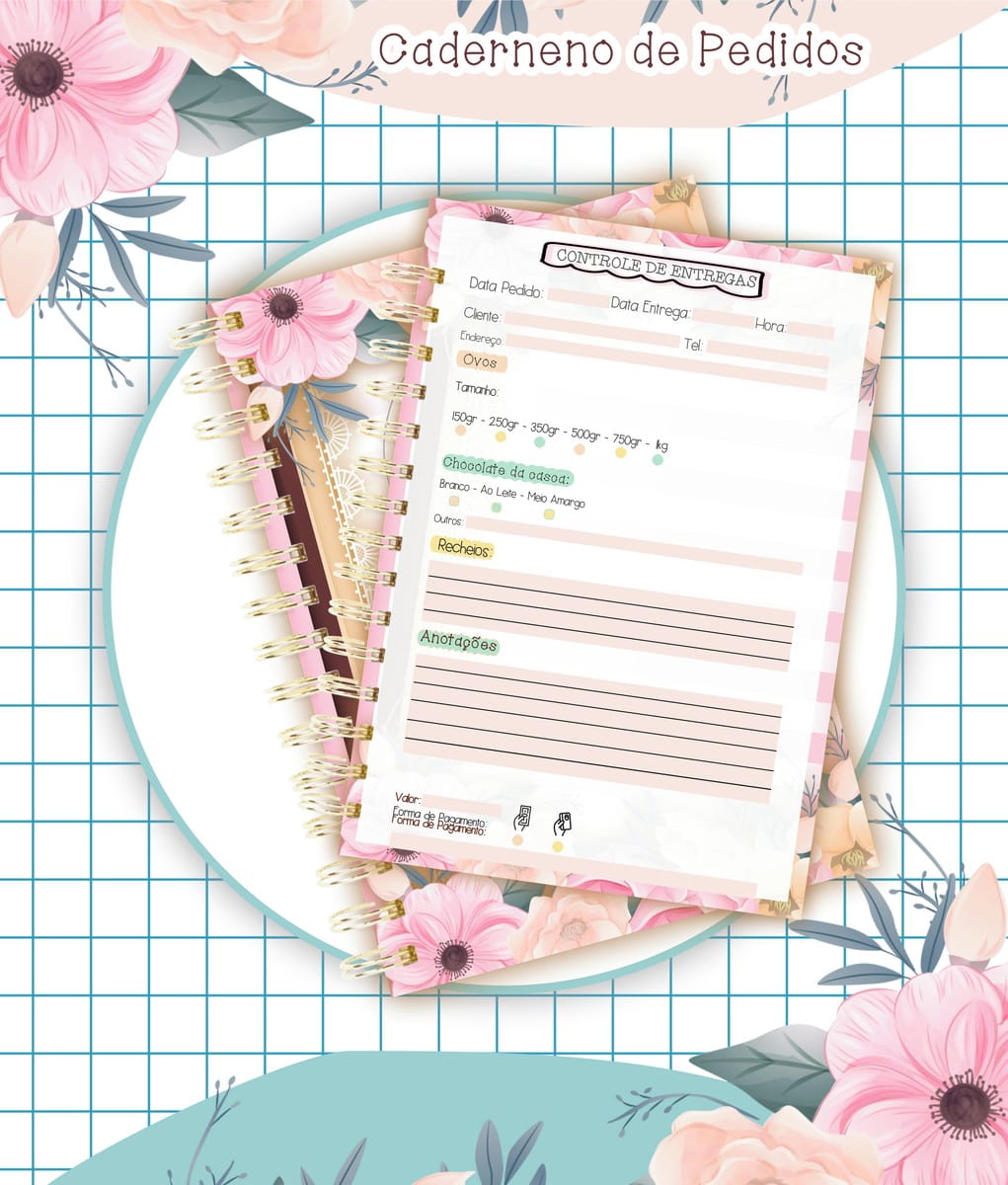 Caderno de Pedidos Páscoa Kit Digital com Capas PNG 3 Caderno de Pedidos Páscoa Kit Digital com Capas PNG - Imagem 3