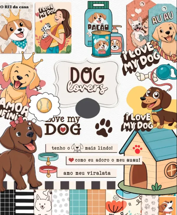 Coleção Pet Lovers Digital: Cães e Gatos em PNG
