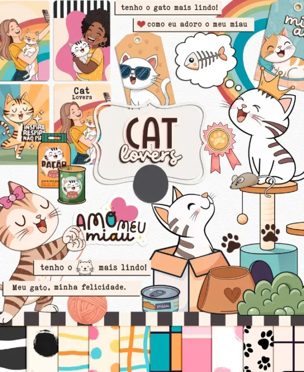 Coleção Pet Lovers Digital: Cães e Gatos em PNG