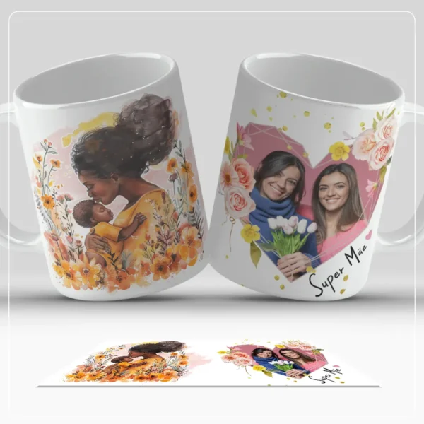 Coleção Premium Dia das Mães - 40 Artes para Sublimação de Canecas