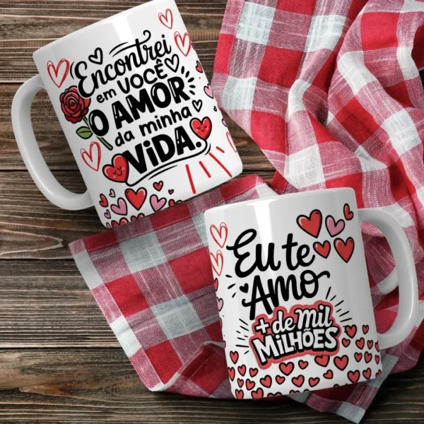 Coleção Romântica Canecas e Tubolatas - 30 Artes JPG