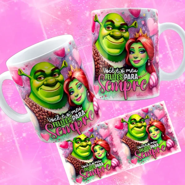 Coleção Romântica Shuerk e Fiona para Sublimação em Canecas