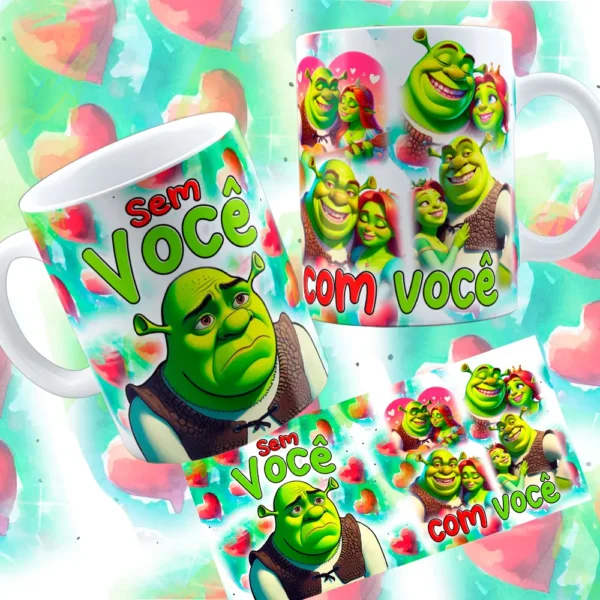 Coleção Romântica Shuerk e Fiona para Sublimação em Canecas