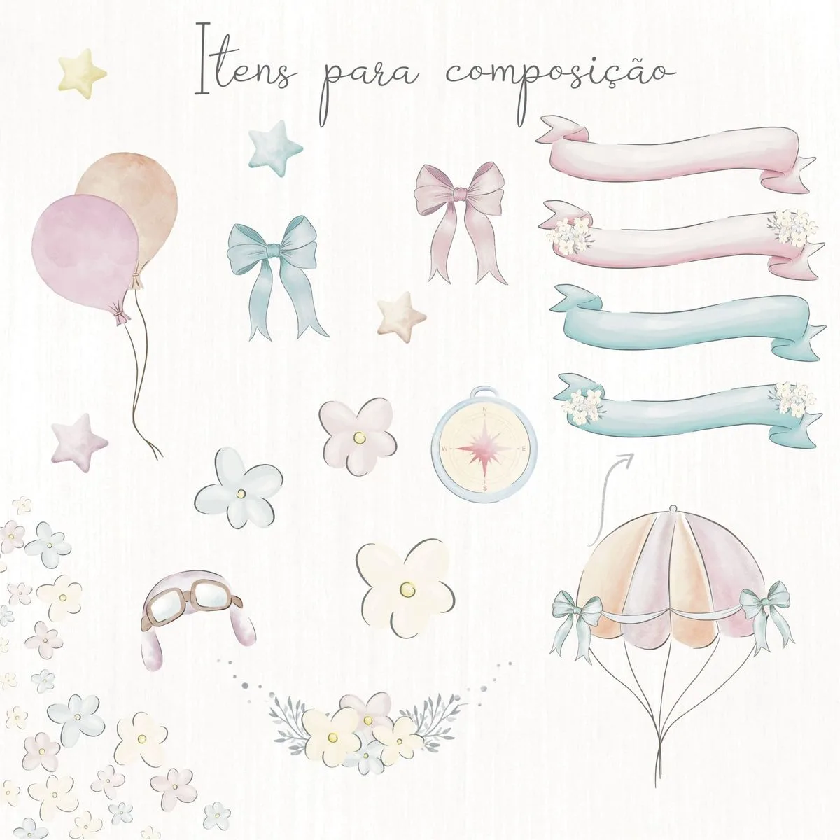 Coleção Ursinha Aviadora Aquarelada Arquivos Png Tansparente 5 Coleção Ursinha Aviadora Aquarelada Arquivos Png Tansparente