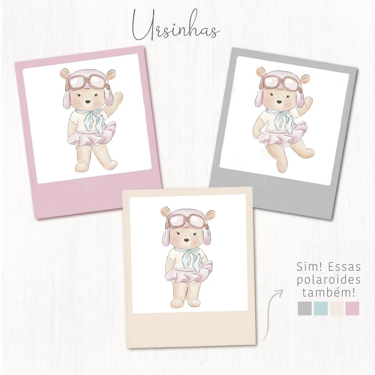 Coleção Ursinha Aviadora Aquarelada Arquivos Png Tansparente 2 Coleção Ursinha Aviadora Aquarelada Arquivos Png Tansparente