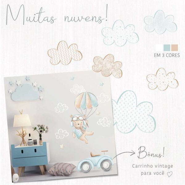 Coleção Ursinho Aviador Aquarelado Arquivos Png Tansparente
