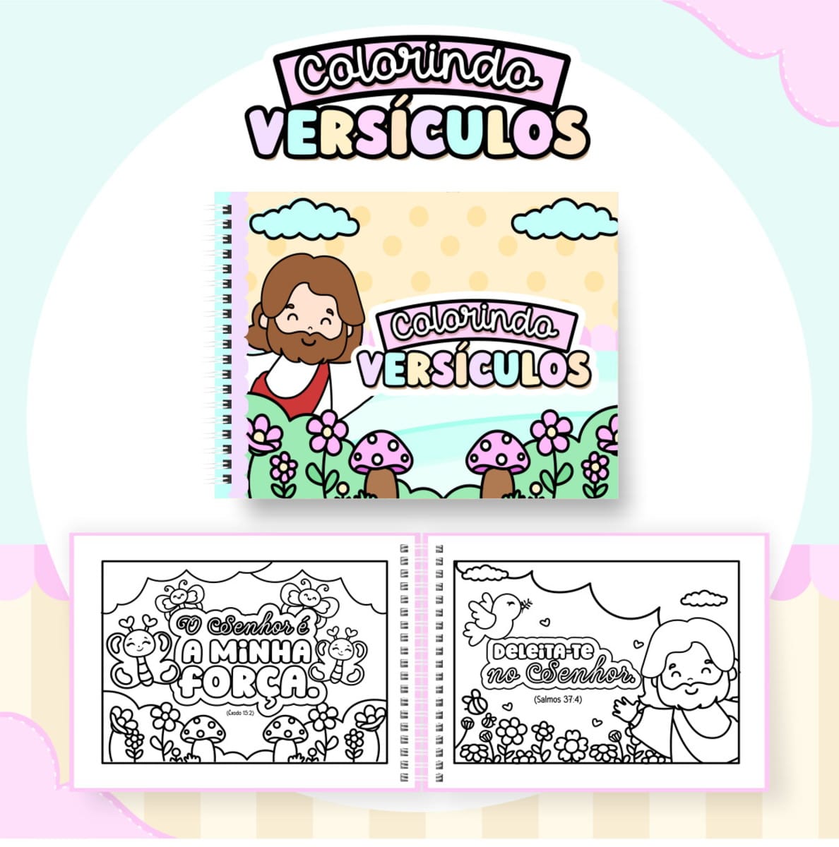 Colorindo Book Versículos Kit Digital para Encadernação 4 Colorindo Book Versículos Kit Digital para Encadernação - Imagem 4