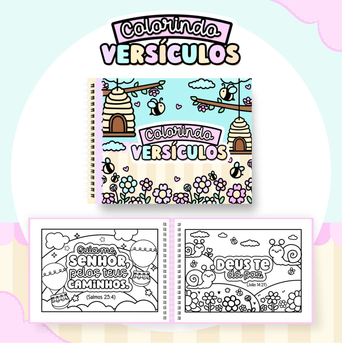 Colorindo Book Versículos Kit Digital para Encadernação 5 Colorindo Book Versículos Kit Digital para Encadernação - Imagem 5