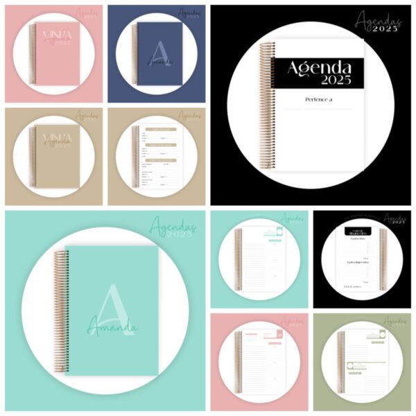 Combo Agendas 2025 Monogramas Arquivo Digital