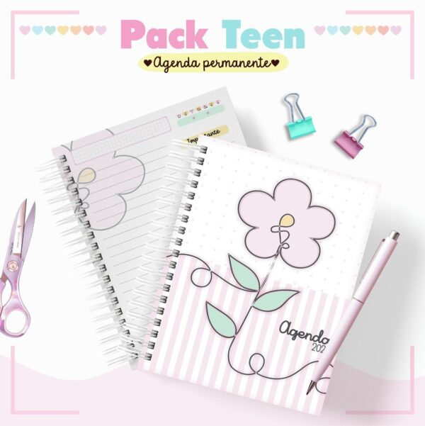Combo Agendas Infantil Permanente Meninas - Arquivo Digital