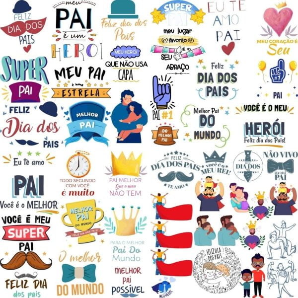 Combo Arquivos Frases E Figuras Dia Dos Pais Png E Coreldraw