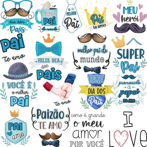 Combo Arquivos Frases E Figuras Dia Dos Pais Png E Coreldraw