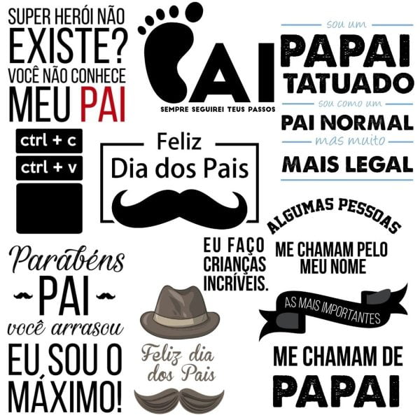 Combo Arquivos Frases E Figuras Dia Dos Pais Png E Coreldraw