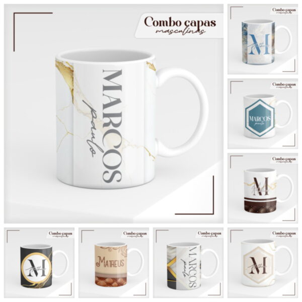 Combo Capas e Canecas Masculina - Arquivo Digital