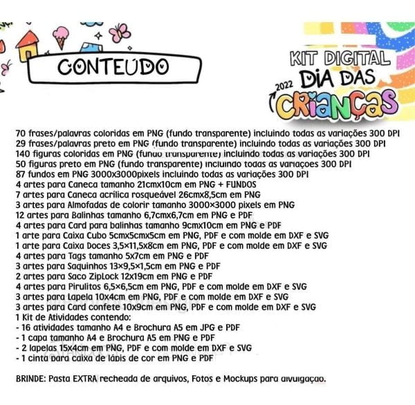 Combo Digital Dia Das Crianças Pandoca 2022 Figuras Colorir