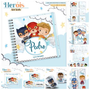combo digital super herois com caderneta e album do bebe
