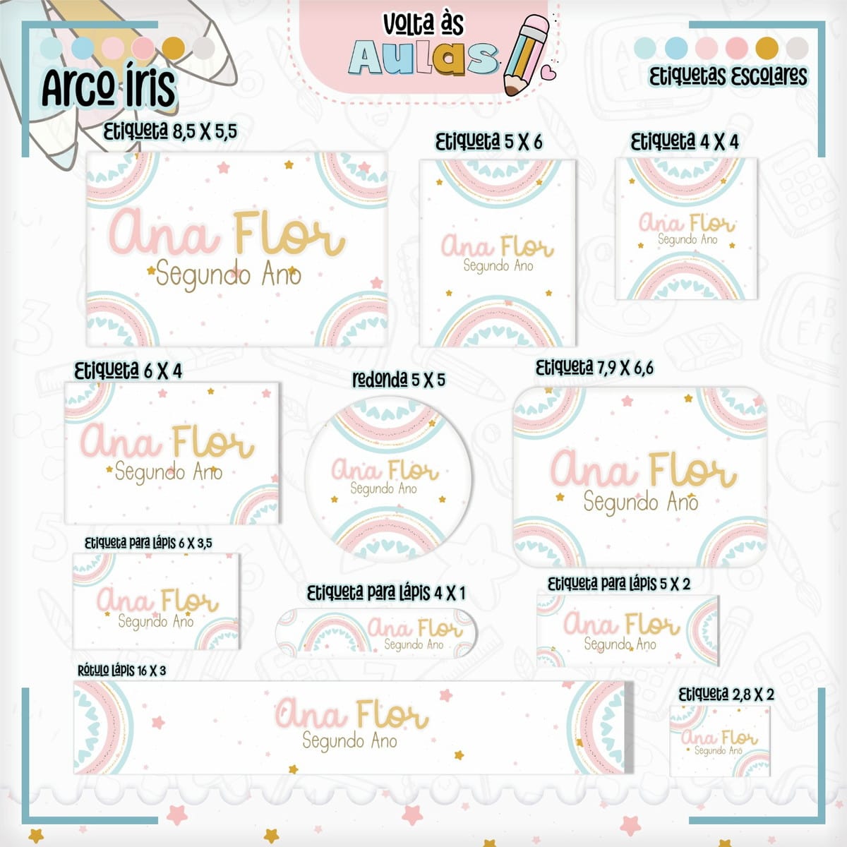 Combo Escolar Arco Íris Kit Digital para Encadernação 4 Combo Escolar Arco Íris Kit Digital para Encadernação - Imagem 4