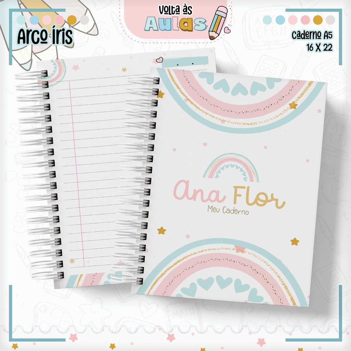 Combo Escolar Arco Íris Kit Digital para Encadernação 5 Combo Escolar Arco Íris Kit Digital para Encadernação - Imagem 5