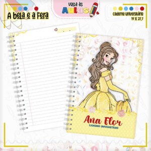 combo escolar bela e a fera png e pdf para encadernacao