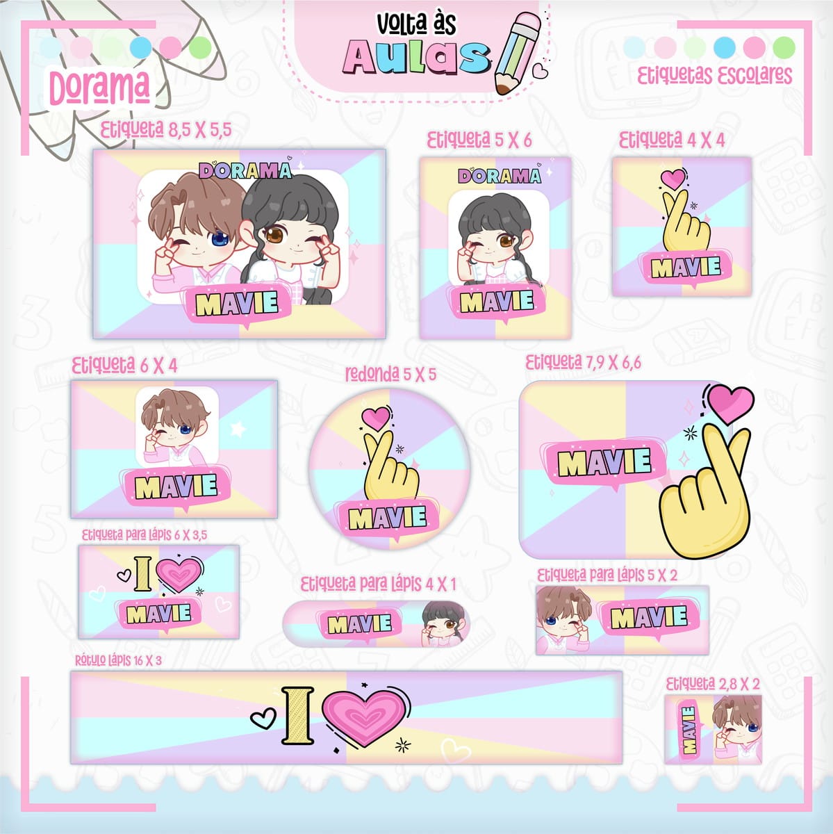 Combo Escolar Doramas Papelaria Kpop para Encadernar 5 Combo Escolar Doramas Papelaria Kpop para Encadernar - Imagem 5