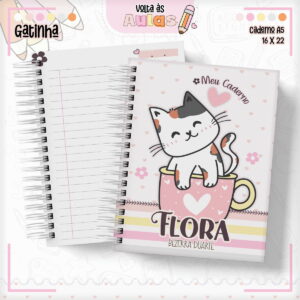 combo escolar gatinha arquivo encadernacao