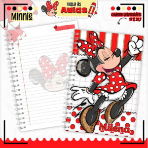 combo escolar minnie vermelha para papelaria e encadernacao