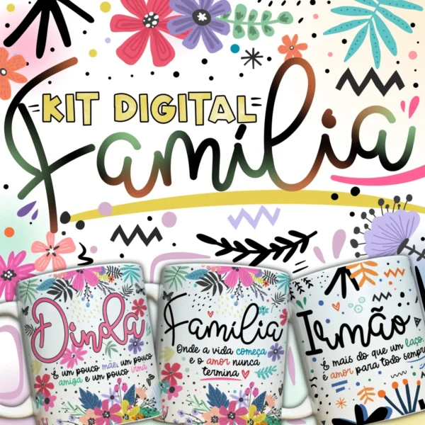 Combo Estampas Familia Vol 1 Artes Digitais Para Caneca 10