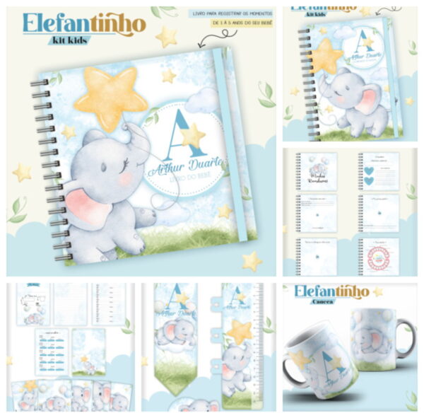 Combo Kids Elefantinho Menino - Arquivo Digital