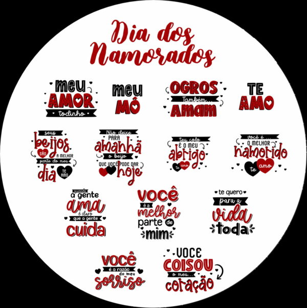Combo Lettering Dia dos Namorados - Arquivo Digital