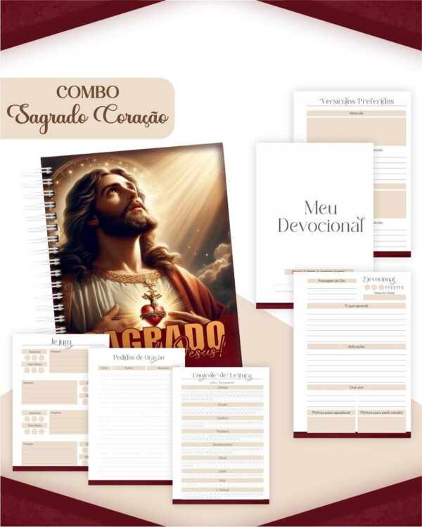 Combo Sagrado Coração Masculino - Encadernação