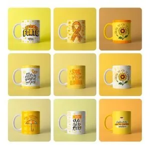 Combo Setembro Amarelo Artes Sublimação Caneca Balinhas 18 Combo Setembro Amarelo Artes Sublimação Caneca Balinhas