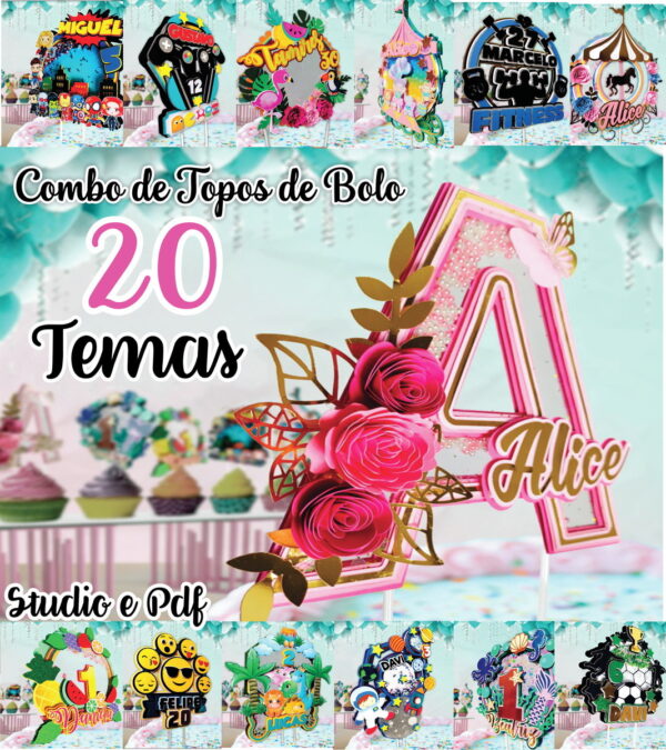 Combo Topos de Bolos Especiais - Arquivo Digital