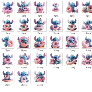 Conjunto Tematico Stitch E Donuts Para Papelaria Personalizada