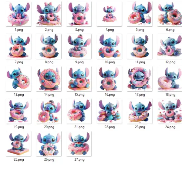 Conjunto Tematico Stitch E Donuts Para Papelaria Personalizada