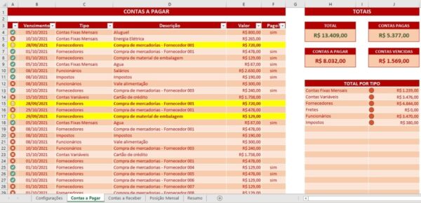 Contas A Pagar Receber Planilha Excel Completa Env. Imediato