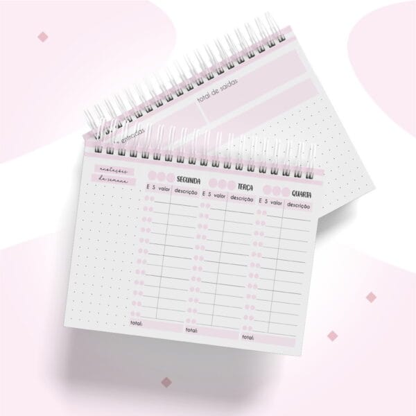 Controle Financeiro Semanal Feminino A6 - Arquivo Digital