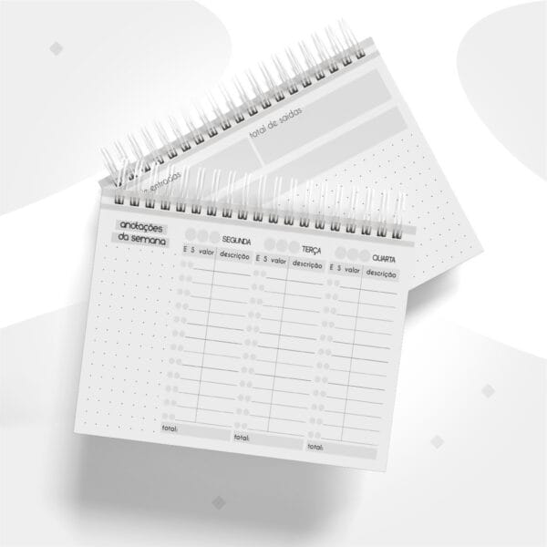 Controle Financeiro Semanal Masculino A6 - Arquivo Digital