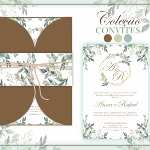 convite casamento botanico em arquivo de corte pdf e studio