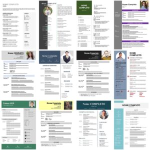 Currículos Profissionais Editáveis no Word - 100 Modelos