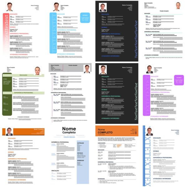 Currículos Profissionais Editáveis no Word - 100 Modelos
