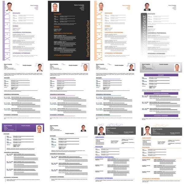 Currículos Profissionais Editáveis no Word - 100 Modelos