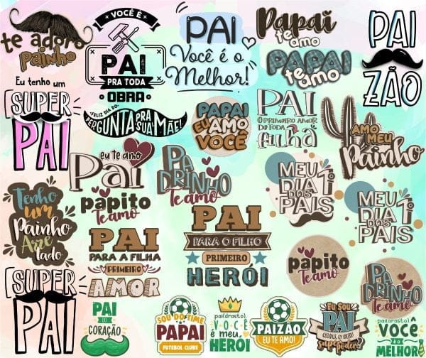 Kit Digital Dia Dos Pais Frases Lettering Super Pai Paizão - Imagem 4