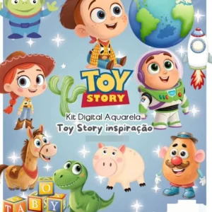 Decoração de Festa Infantil Toy Story em Aquarela PNG