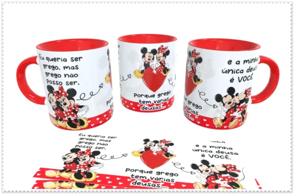 Desenhos de Mickey e Minnie Gregos para Canecas