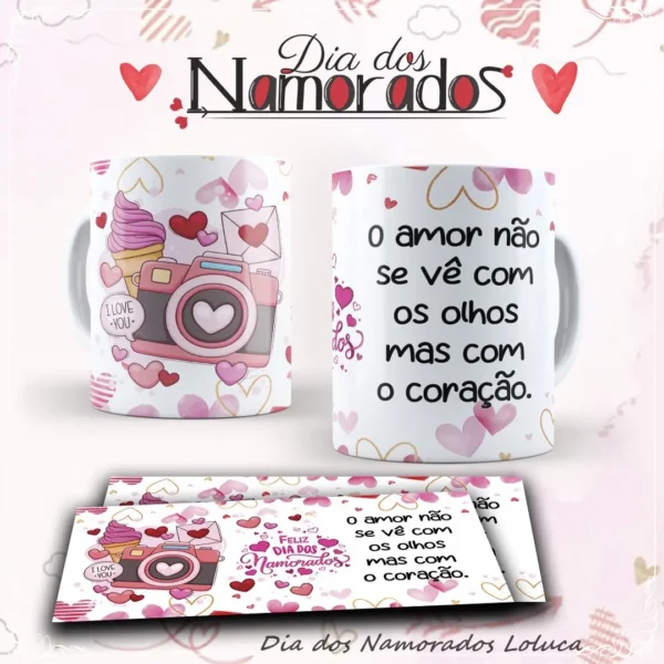 Desenhos Mickey e Minnie - Amor em Canecas, Corel Draw