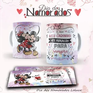 Desenhos Mickey e Minnie - Amor em Canecas, Corel Draw