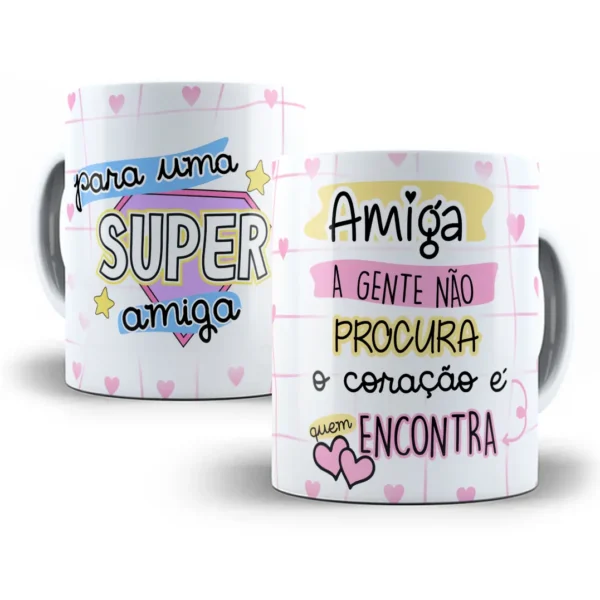Design Caneca Com Frase de Amizade Inspiradora