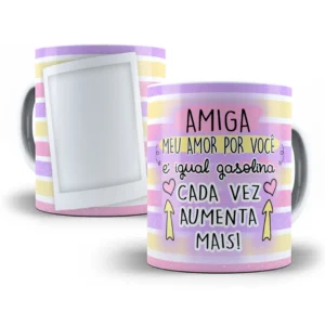 Design Digital de Caneca Amiga: Amor Crescente