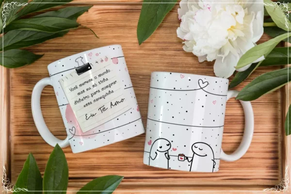 Designs Criativos em Corel para Canecas de Casais