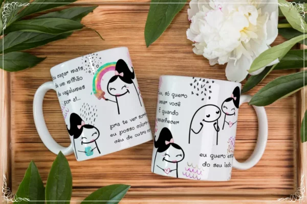 Designs Criativos em Corel para Canecas de Casais